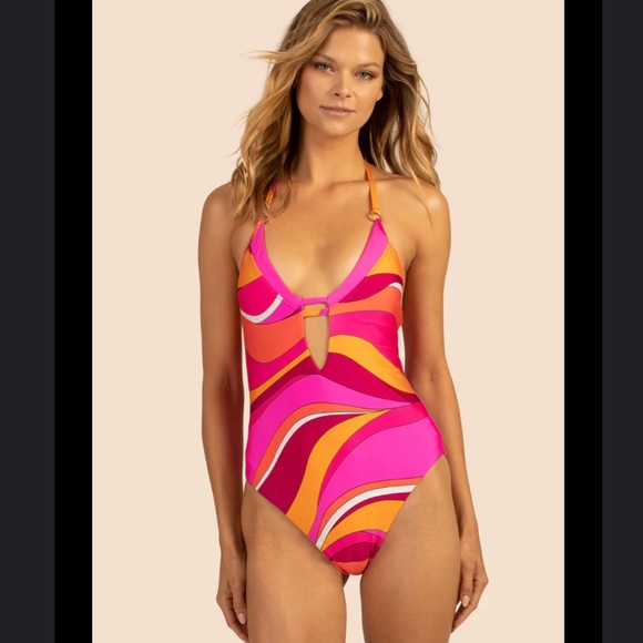 Trina Turk Other - TRINA TURK VIVID VISTA LAYERED HIGH LEG MALLIOT ONE PIECE SWIMSUIT 12
